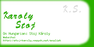 karoly stoj business card